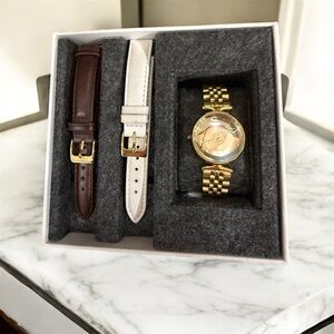 Nordgreen Copenhagen gold watch. 2 genuine leather bands included